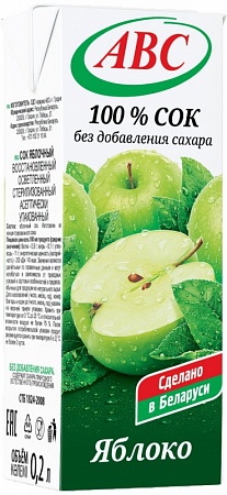 сок "АВС" яблочный, 0.2 л.